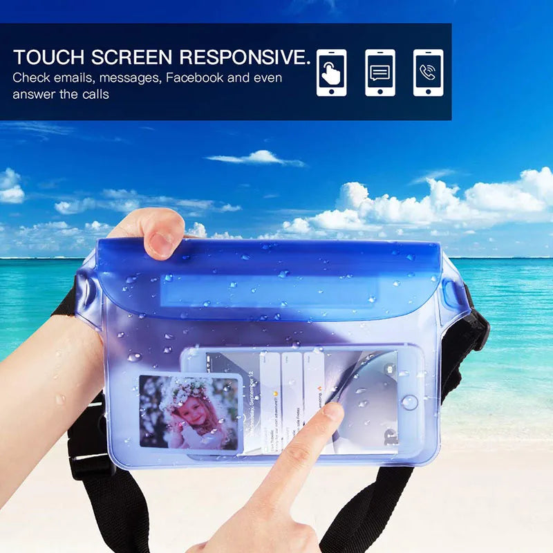 Waterproof Swimming Bag Ski Drift Diving Shoulder Waist Pack Bag Underwater Mobile Phone Bags Case Cover For Beach Boat Sports