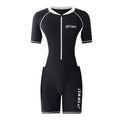 Mens Swim Leotard One-Piece Swimsuit Bathing Suit Beachwear Swimwear Short Sleeve Front Zipper Jumpsuit Beach Rash Guard Wetsuit